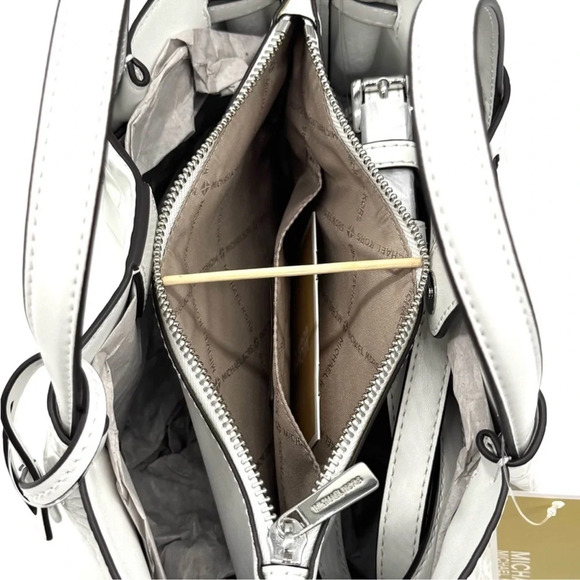 Michael Kors Carson Small Crocodile Embossed Satchel Bag
Optic White - Picture 7 of 10